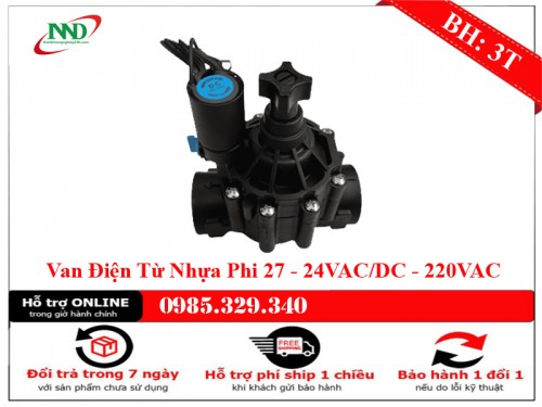 Van Điện Từ Nhựa Ren Trong 27 DN20