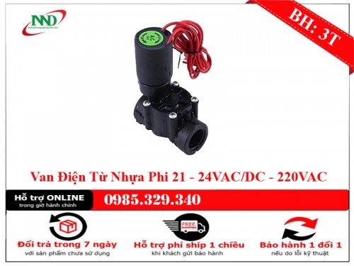 Van Điện Từ Nhựa Ren Trong 21 DN15